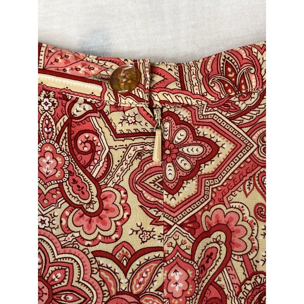 Talbots silk paisley floral silk maxi length skirt with side slit, size 12 EUC - Picture 4 of 8